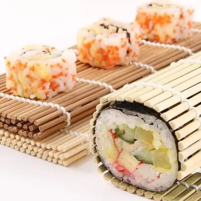 Bambu Sushi Sarma Hasırı 24x24 cm | Doğal Bambu Sushi Mat | Sushi Maker için Rulo Sarma Matı | Evde Sushi Yapımı İçin Pratik Mutfak Aleti