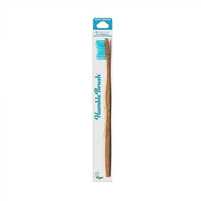 Bambu Yetişkin Medium Orta Diş Fırçası, Mavi, 1 Paket