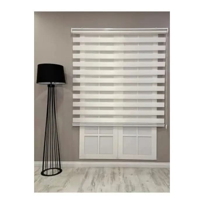 Bambu Zebra Stor Güneşlik Perde, 200 x 260, Beyaz