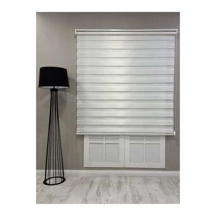Bambu Zebra Stor Güneşlik Perde, 200 x 260, Beyaz