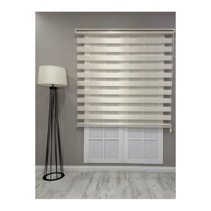 Bambu Zebra Stor Güneşlik Perde, Krem, 100 x 200