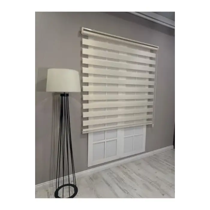 Bambu Zebra Stor Güneşlik Perde, Krem, 100 x 200