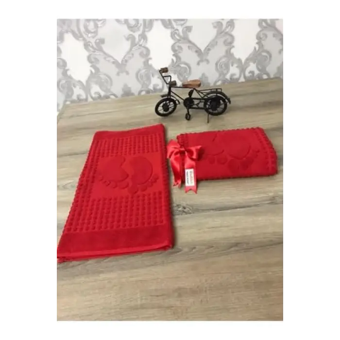 Banyo Ayak Havlusu 2li(Kırmızı)