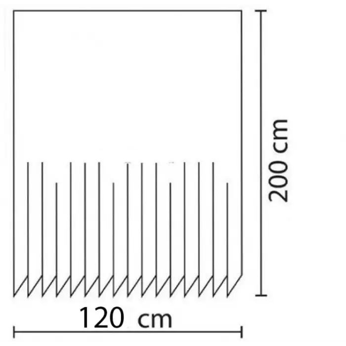 Banyo Duş Perdesi 10149, Tek Kanat, 1x120x200