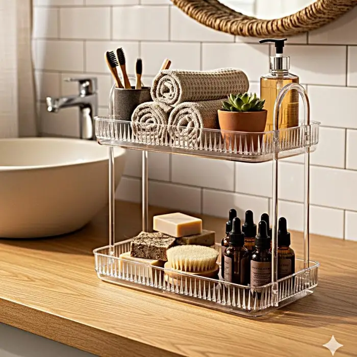 Banyo Düzenleyici Organizer Banyo Rafı (Şeffaf)