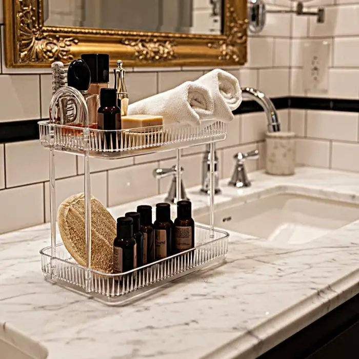 Banyo Düzenleyici Organizer Banyo Rafı (Şeffaf)