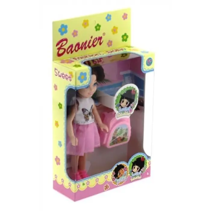 Baonier Beyaz Kelebek Elbiseli Bebeğim Seyahatte