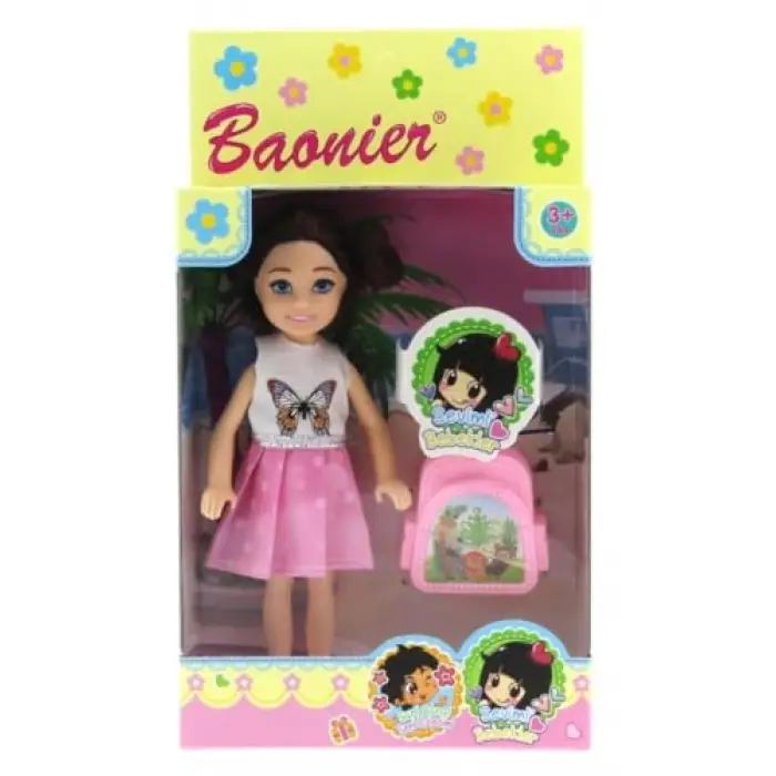 Baonier Beyaz Kelebek Elbiseli Bebeğim Seyahatte
