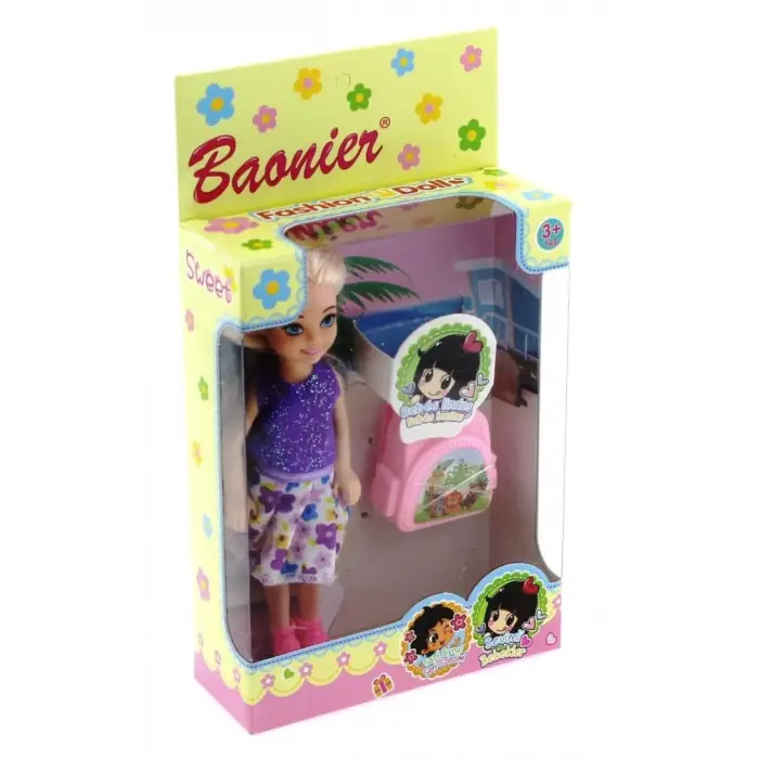 Baonier Mor Çiçek Elbiseli Bebeğim Seyahatte