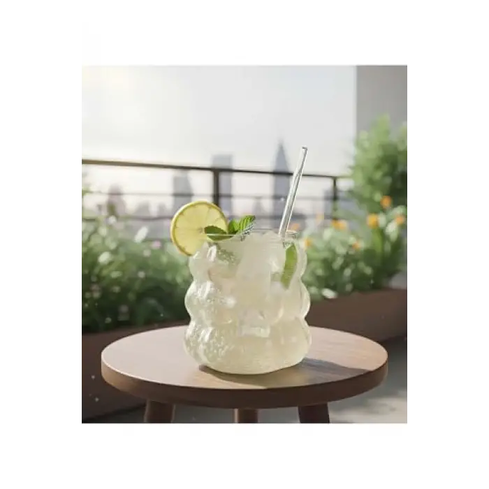 Bardak; 6lı Bubble Cam, Beyaz