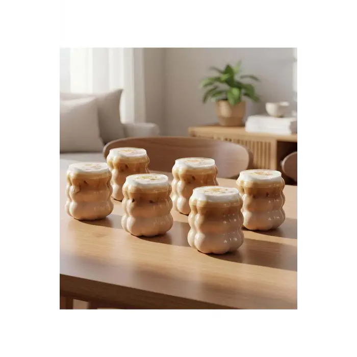 Bardak; 6lı Bubble Cam, Beyaz