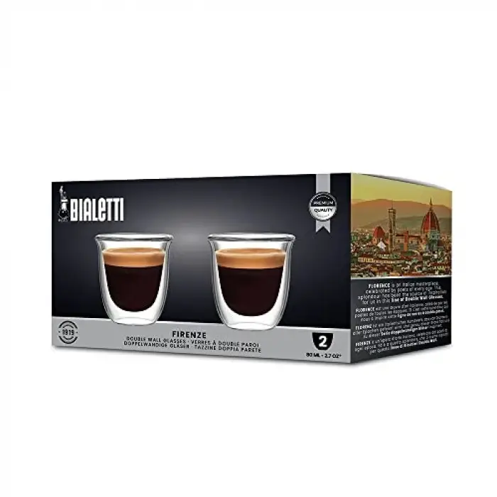 Bardak, Firenze Çift Duvarlı Cam 80 Ml 2li Set