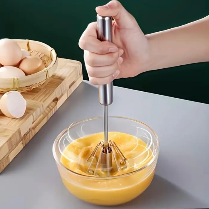 Bas-Çek Mikser Karıştırıcı Paslanmaz Çelik El İtme Çırpma Blenderi