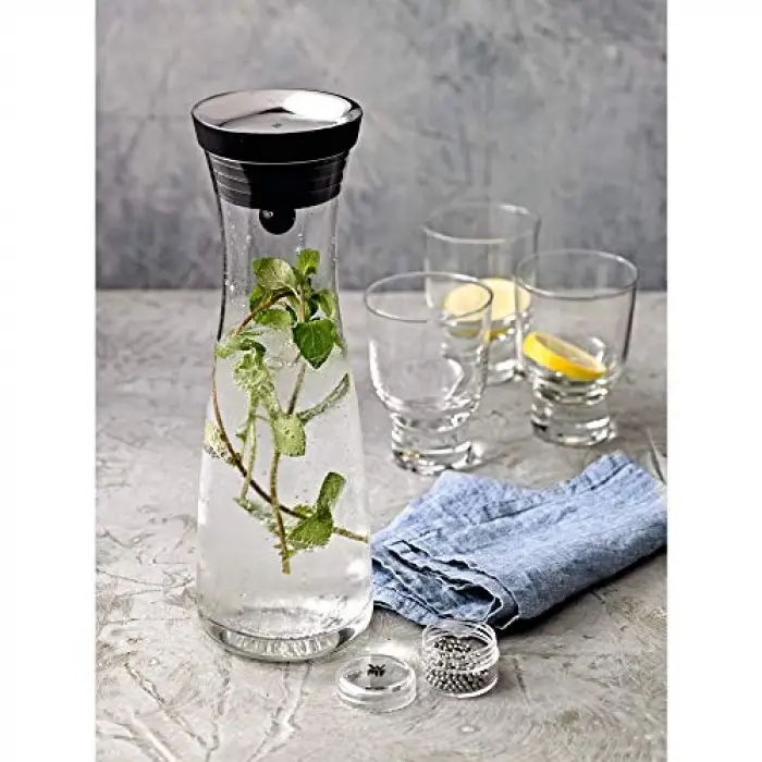 Basic Cam Sürahi, 1 L, Silikon Kapaklı, CloseUp® Kapak Sistemli