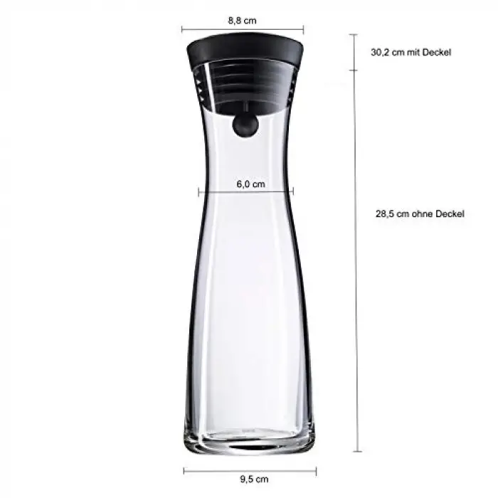 Basic Cam Sürahi, 1 L, Silikon Kapaklı, CloseUp® Kapak Sistemli