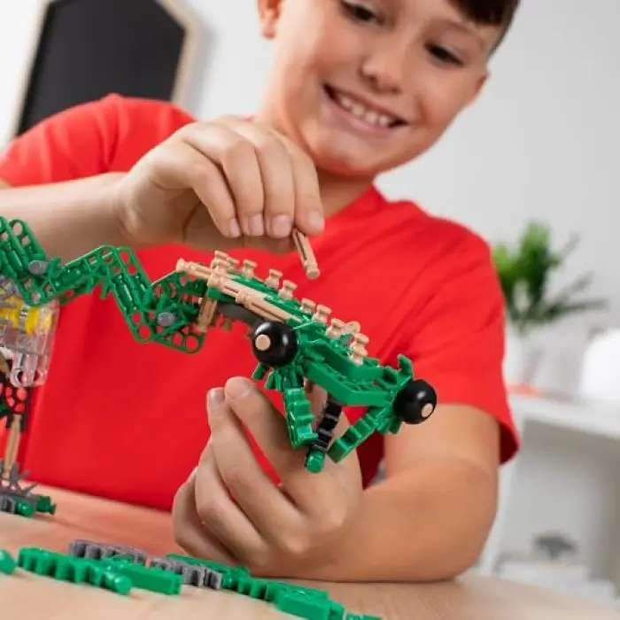 Basic Fun 12468 Osaurus Classics 255 Pc/ 2 Model-KNexosaurus Rex Yapı Seti (Motorlu), Çok Renkli