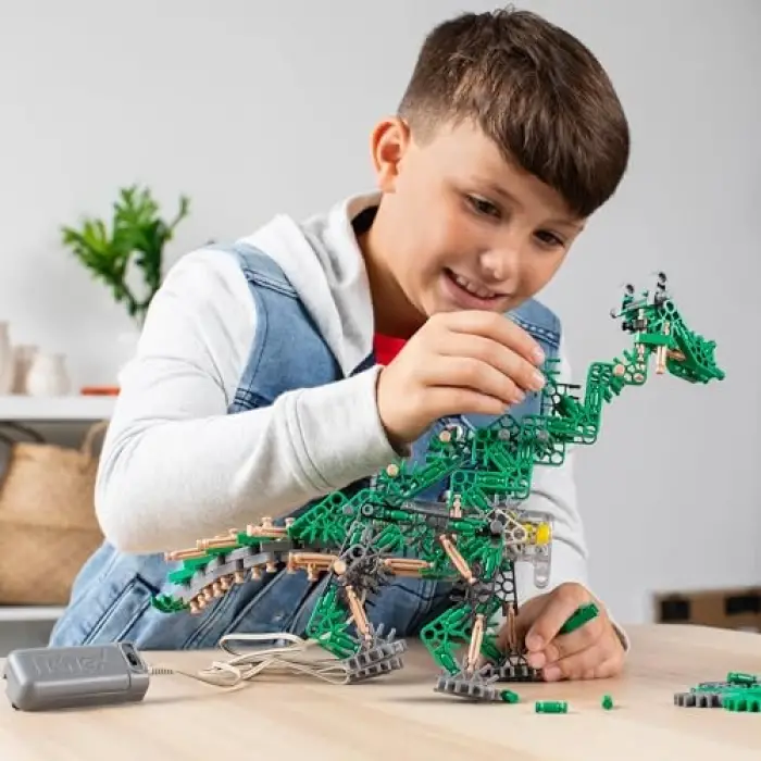 Basic Fun 12468 Osaurus Classics 255 Pc/ 2 Model-KNexosaurus Rex Yapı Seti (Motorlu), Çok Renkli