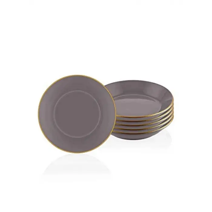 Basic Yemek Tabağı 6 Lı Set Gri - 20cm