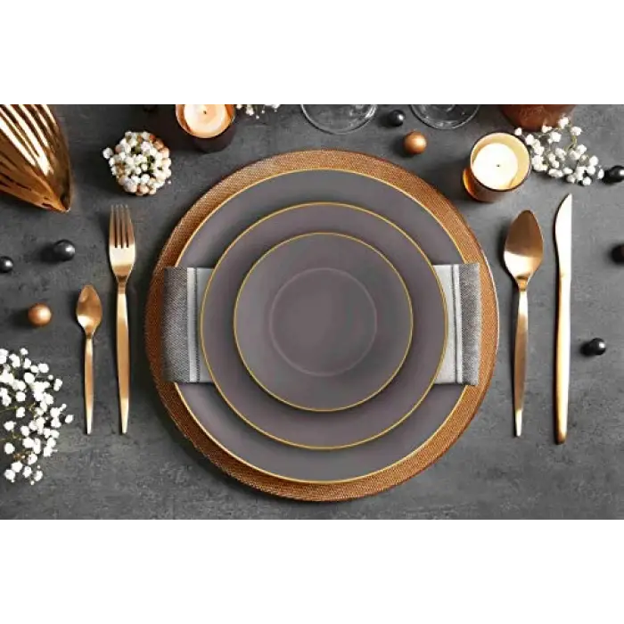 Basic Yemek Tabağı 6 Lı Set Gri - 20cm