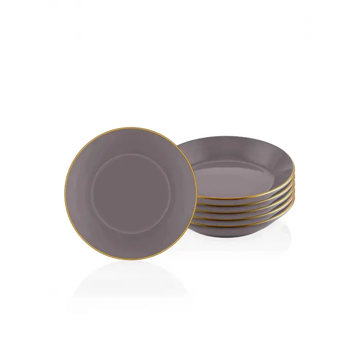Basic Yemek Tabağı 6 Lı Set Gri - 20cm