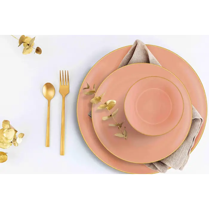 Basic Yemek Tabağı 6 Lı Set Somon Pembe - 20cm