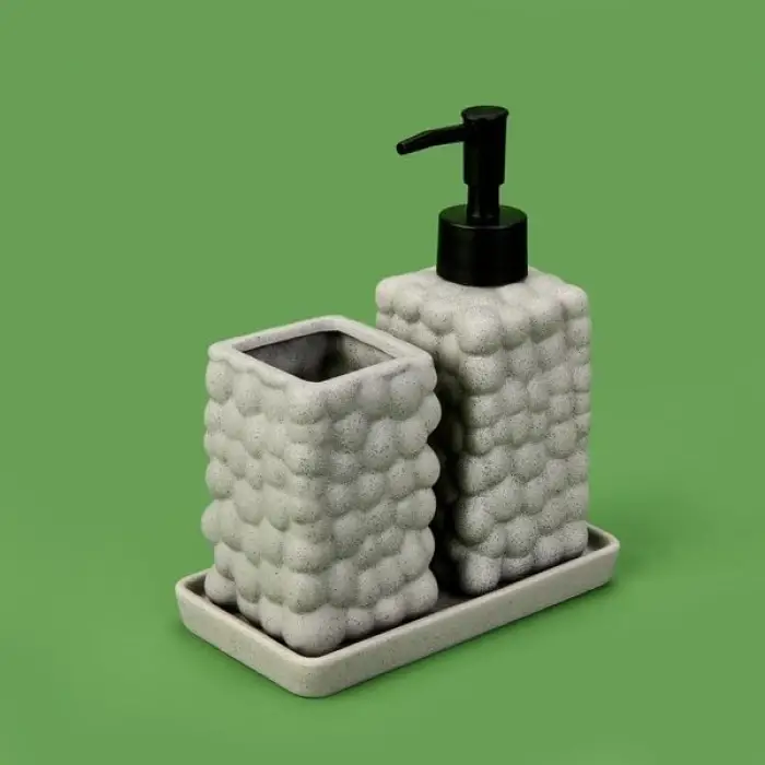 Bath 2li Stantlı Banyo Aksesuar Seti - Gri
