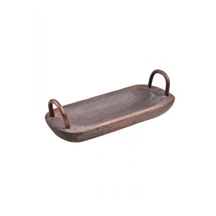 Bavola - Kulplu Tepsi Oval Küçük