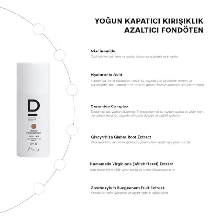 Be Bright SPF50+ Likit Fondöten 33ml - Light