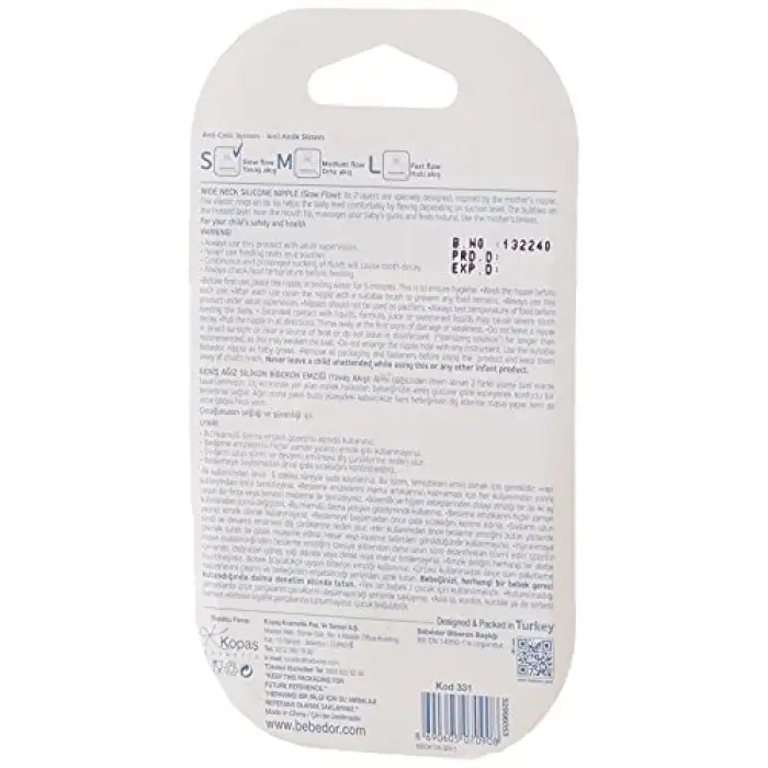 Bebedor 331 Biberon Emziği (Şeffaf)