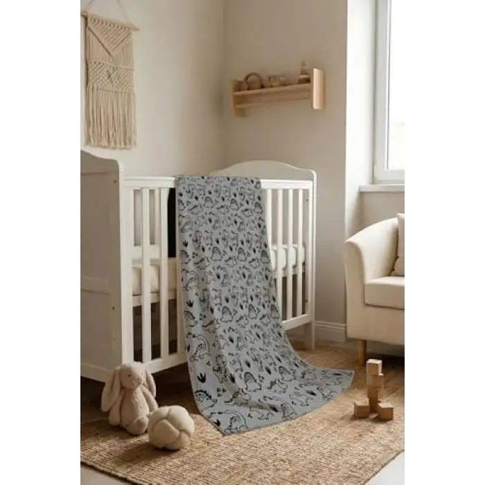 Bebek Battaniyesi, Dinazor Desenli Soft Touch Termal CBT0010