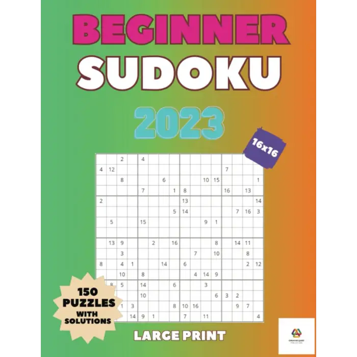 Beginner Sudoku 2023 150 Puzzles 16x16 Grid For Everyone: 2 Per Page