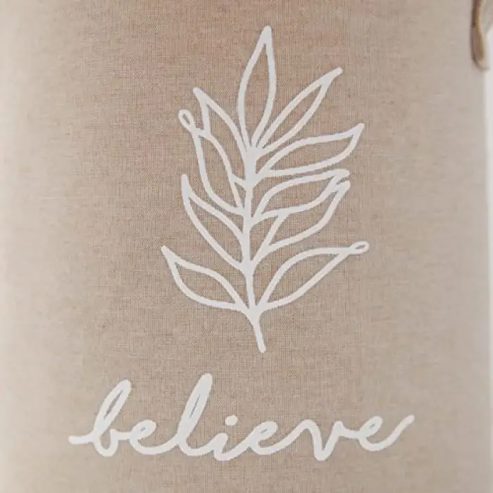 Bej Believe Baskılı Sepet //20x20
