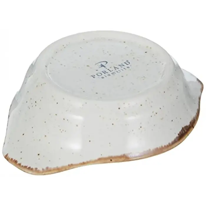 Bej Porselen Mini Tabak, 8 cm