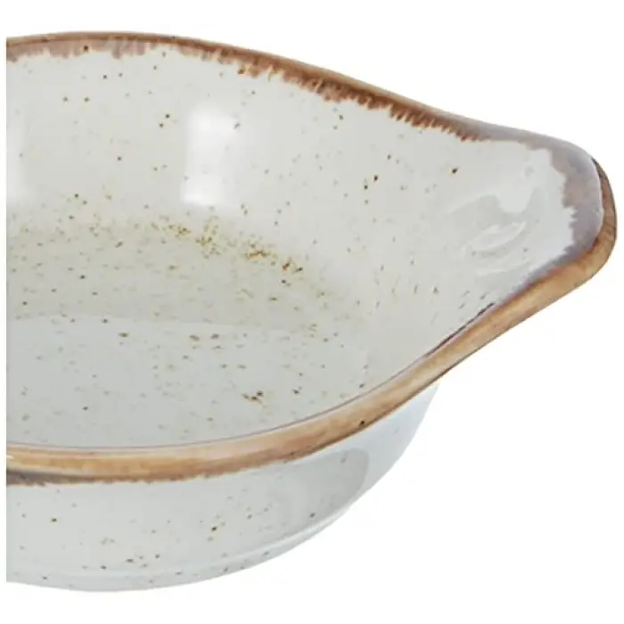 Bej Porselen Mini Tabak, 8 cm