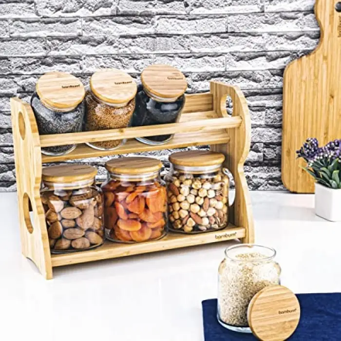 Bench Standlı 8 Parça Cam Baharat Takımı