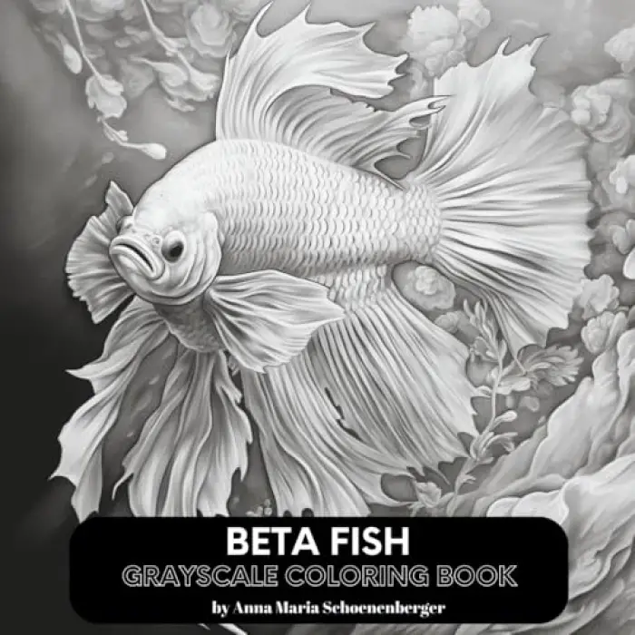 Beta Fısh Grayscale Coloring Book