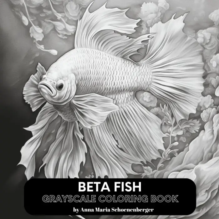 Beta Fısh Grayscale Coloring Book