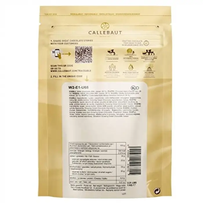 Beyaz Çikolata Callets 1 kg