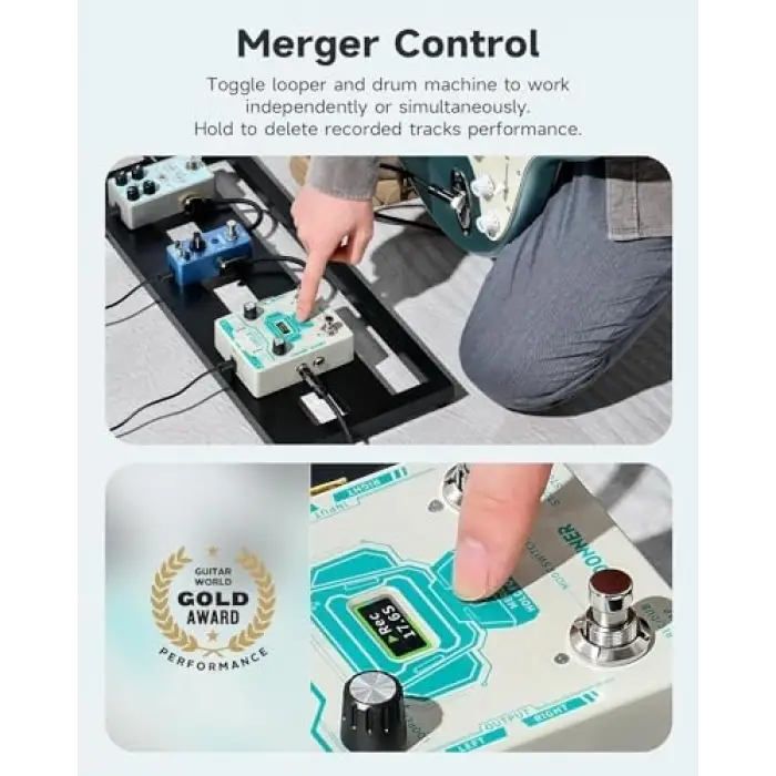 Beyaz Circle Looper Pedalı
