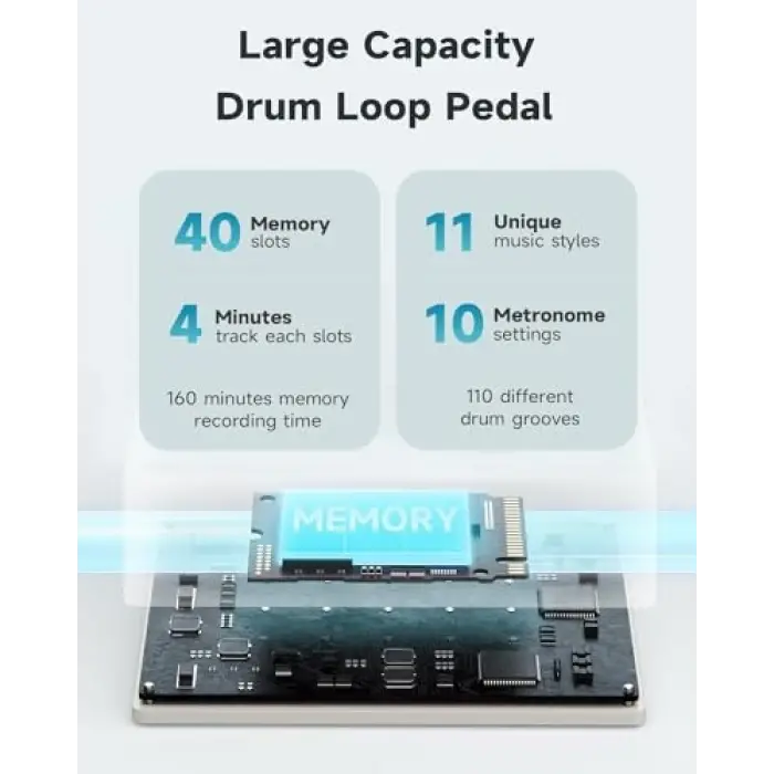 Beyaz Circle Looper Pedalı