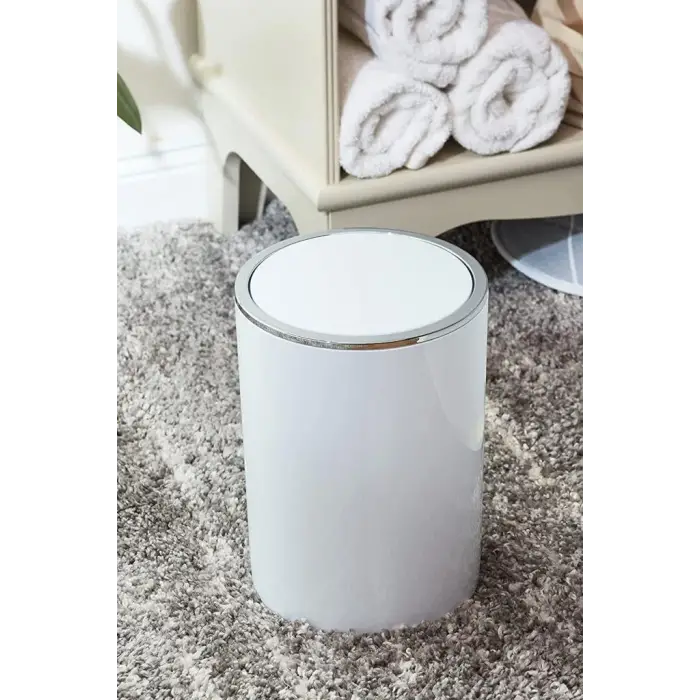 Beyaz Çöp Kovası, 5 L, İnca Model