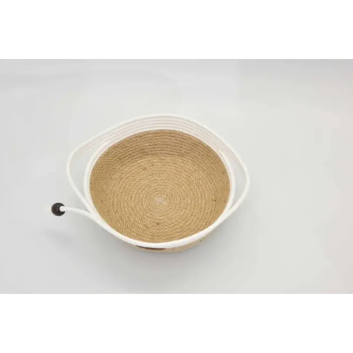 Beyaz Jüt İpli Hasır Sepet