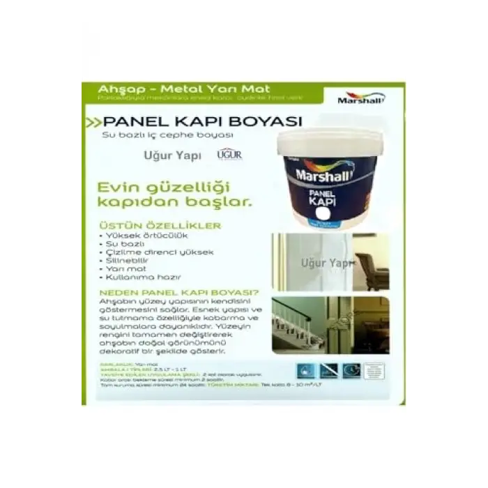 Beyaz, kokusuz su bazlı Amerikan panel kapı boyası