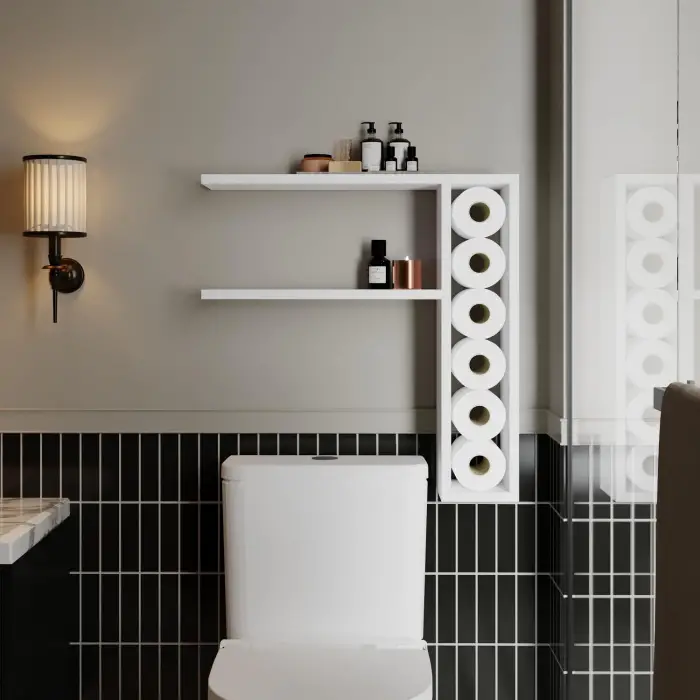 Beyaz Modern Duvar Rafı, Duvara Monte