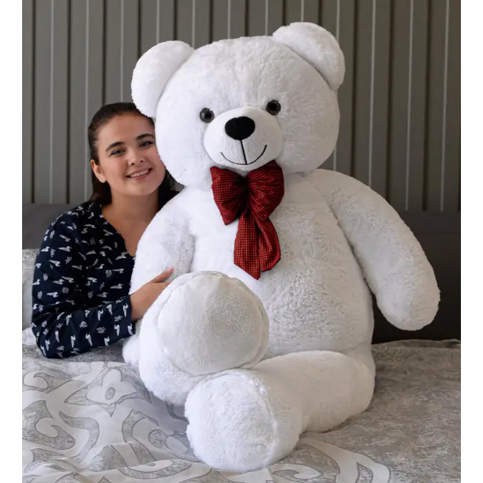 Beyaz Papyonlu Dev Pelüş Ayıcık 160cmbeyaz