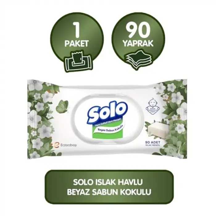 Beyaz Sabun Kokulu Mendil 1x90
