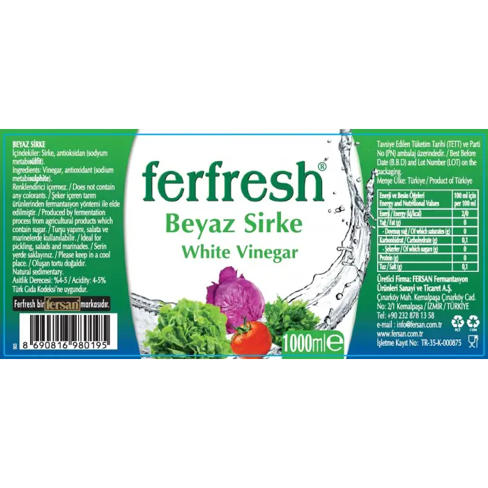 Beyaz Sirke 1 L