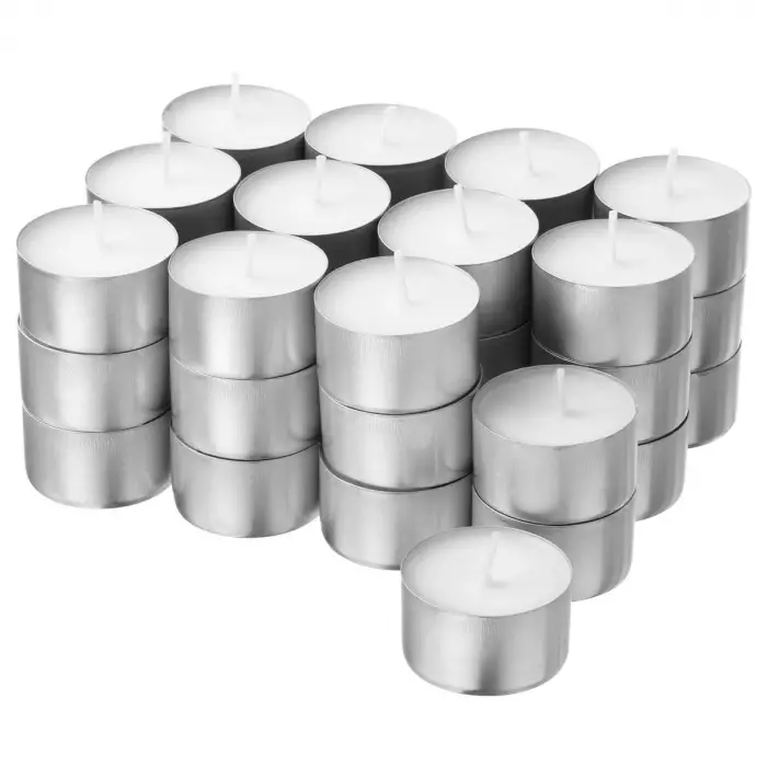 Beyaz Tealight Mum, 6 Saat, 36 Adet