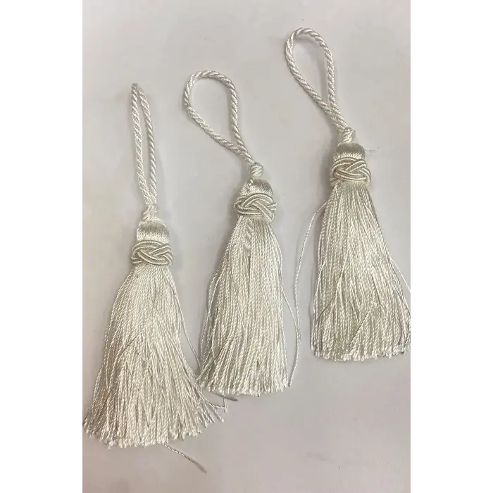 Beyaz Topuzlu Püskül 1 Adet Boy 7 Cm