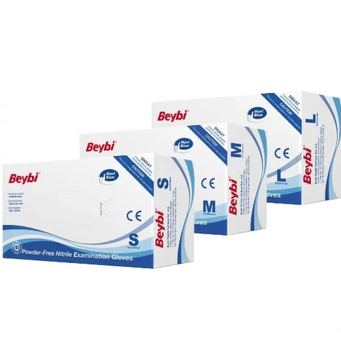 BEYBİ MAVİ PUDRASIZ NİTRİL ELDİVEN (S)